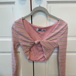 Tiger Mist Stripped Crop Long Sleeve